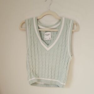 Abercrombie & Fitch Light Green Knit Vest
